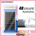 ANJOSIRMA 4D W-bentuk semulajadi lembut individu sendiri pelekat bulu mata automatik berbunga palsu bulu mata Bunche alat solek semua saizMini - Figures. 