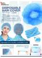 STRIP CAP (Blue)100PCS Disposable hair shower cap non-woven cap for saloon. 