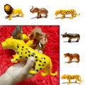 Big Size Animals Toys Set Kids 6PCS Wild Series PVC Simulation Animal Toy Model Children Learning Educational Wild Animal Action Figures Lion Tiger Elephant Leopard Bear Rhinoceros. 