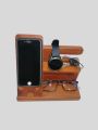 Multifunctional Creative Wooden Mobile Phone Bracket Holder for Smart Phones, Smart Watch,  Spectacles & Vehicle Key Holder.. 