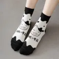 INS New Black White Cow Pattern Tube Socks Sweet Lolita Japanese College Student Cotton Unisex Dropship. 