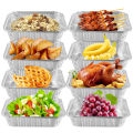 10pcs 750ml Rectangular Tinfoil BBQ Special Thickened Bowl Tray And For Baking Disposable Aluminum Foil Packaging Box.. 