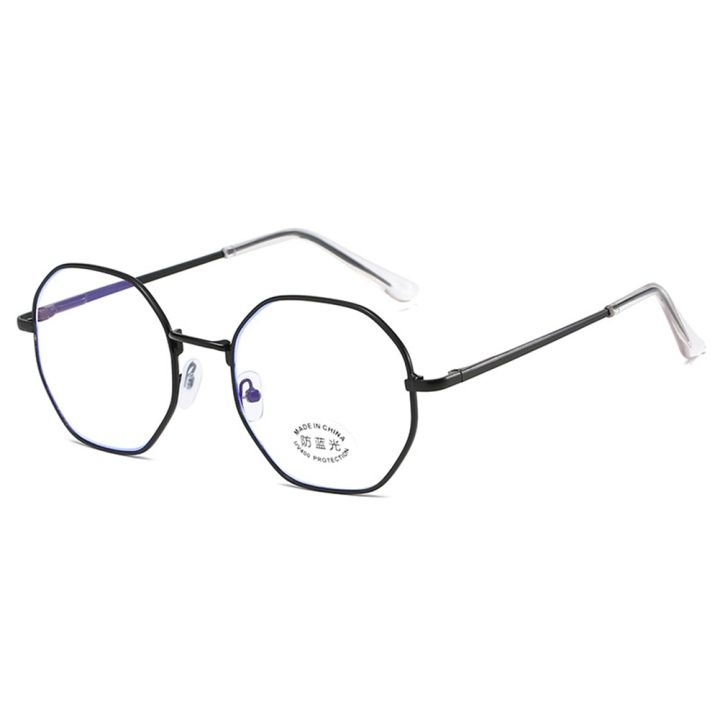 Art%20Retro%20Unisex%20Polygon%20Anti%20Blue%20Light%20Glasses%20Metal%20Frame%20Flat%20Ocular%20Fashion%20Comfortable%20Transparent%20Spectacle%20For%20Women%20Men%20-%20Image%205