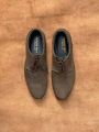 Men’s Olive Green Suede Nubuck Cow Leather Casual Derby Shoe. 