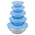 5 Pcs Glass Bowl Sets with Lids 5 Pcs Microwave Glass bowl Set Kitchen Glass Ware set Spice Organizers Kitchen Item. 