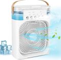 DRUMSTONE  Portable Humidifier Mini AC, Table Fan, Desk Fan with USB-Powered, 3 Speed Modes, Mist Function, 7 Colors LED Light, 1/2/3 H Timer Home,Travel. 