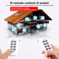 【LuxeGlow】SMATRUL 8 keys Wireless Remote Control Smart Socket EU Plug Wall 43hz Programmable Electrical Outlet Switch 220v 230v LED. 