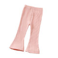 Yfashion Kids Girls Cotton Leggings Flared Pants Cotton Solid Color Baby Spring Autumn Outerwear Elastic Bottom Long Pants. 