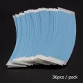 36Pc/Lot Blue Fixed Double Tape Wig Adhesive Extended Hair Tape Waterproof for Toupee Lace Wig Film with Slitting Line. 