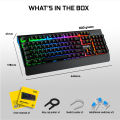 Armaggeddon MKA-9C PRO Blue Switch 104 Keys Mechanical Gaming Keyboard with Armrest Design. 