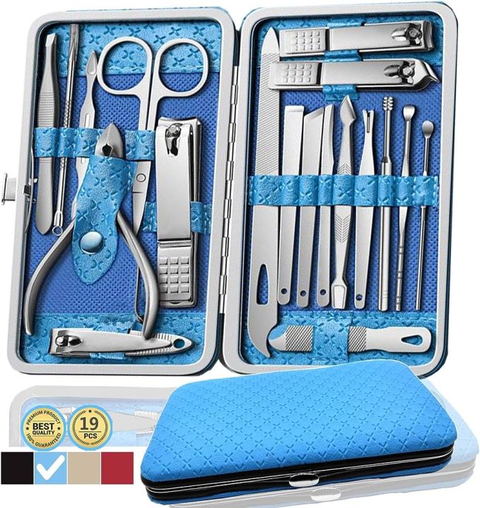 19PCS%20Set%20Manicure%20Set%20Professional%20Nail%20Clippers%20Kit%20Pedicure%20Care%20Tools,%20Stainless%20Steel%20Grooming%20Tools%20With%20Travel%20Case%20for%20Travel%20&%20Home%20-%20Image%206