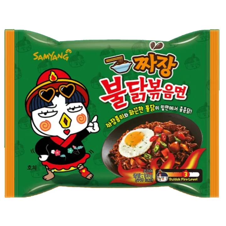 Samyang%20Buldak%20Jjajang%20Ramen%20%E2%80%93%20Black%20Bean%20Sauce%20Hot%20Chicken%20Flavor%20%E2%80%93%20Korean%20Spicy%20Instant%20Noodles%20%E2%80%93%205%20Pack%20-%20Image%202