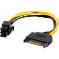 SATA Power to 6pin PCIe PCI-e PCI Express Adapter Cable For Video Card. 