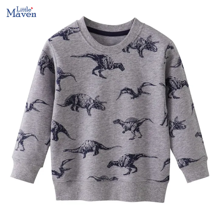 Little Maven New Children's Clothing for Boys Hoodies Kids Clothes Cartoon Dinosaurs Sweatshirt Cotton Spring and Autumn Tops