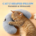Cat and Dog Pillow Pet Cat Pillow Sleeping Pillow Plush Toys Pet Supplies PP Cotton Filling Cervical Protection Plush Cat and Dog Sleeping U-Shaped Pillow. 