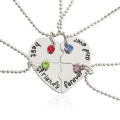 Best Friend Forever and Ever BFF Necklace Girls Heart-shaped Puzzle Stitching Pendant Necklace For Women. 