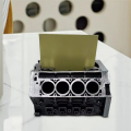 Engine Block Business Card & Pencil Holder Silver. 