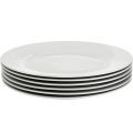 10.5 inches ,6 PCS Ceramic White Plates Basics 6 pieces of White Dinner Plate Set. 