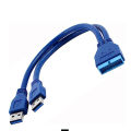 19 Pin to Dual USB Male Cable 30cm Adapter Connector 19-20 Pin to USB Converter Computer Motherboard Mainboard USB Cp-1-96-700L. 