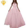 Women Maxi Dress Princess Style Lace Maxi Dress for Wedding Party Prom Buyers' Favorite High-waisted Flowing Hem Dress. 