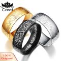 Carat Letter Ring Wear-resistant Titanium Steel Prayer Band Ring. 