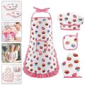 LeiyanHigh Quality 1 Set Kids Cooking Apron Gloves Hat Set Pink Easter Halloween Child Chef Kitchen Baking Tool Play House Toys Apron Cooking. 