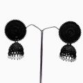 Black color Vintage Bell Tassel Earring Indian Jhumki Earrings with White Pearl Jewelry Bollywood Antique Traditional Jhumki Earrings. 