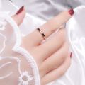 2mm Simple Titanium Steel Couple Rings Womens Wedding Band with Single Rhinestone US Size 4 5 6 7 8 9 10. 