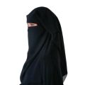 Women and girls Hijab black color Double Layer Niqab Veil Face Cover Scarf Shawl. 