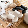 Cartoon Bear Women Slippers Summer Slides Beach Shoes Eva Indoor Women Flip Flops Men's Thick Soled Non-Slip Home Couple Sandals. 