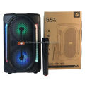 wireless portable Bluetooth KTS-1329 speaker with led colorful light karaoke Videoke function speaker FREE WIRELESS MICROPHONE AND REMOTE. 