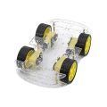 4WD Arduino Car transparent Chassis kit,Robot Kit 4WD Robot Car Smart with transparent Chassis Kit with 4 TT Motor,Smart Robot Car Chassis DIY Learning Kit. 
