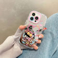 Lovely girl heart Mirror phone case for iPhone 11 12 13 14 15 Pro Max shockproof back cover.