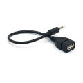 New specials Car MP3 Player Converter 3.5 mm Male AUX Audio Jack Plug To USB 2.0 Female Converter Cable Cord Adapte. 