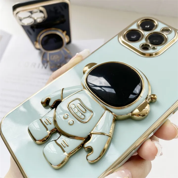 TA%20for%20Samsung%20Galaxy%20M02%20A02%20Back%20Cover%20Creative%20Cute%20Astronaut%20Folding%20Bracket%20Luxury%206D%20Plating%20Case%20Soft%20Silicone%20Square%20Phone%20Cases%20-%20Image%205