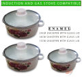 6 Pcs Super Quality Cast Iron Enamel Cook Ware Set -Any Cooker with Glass Lid. 