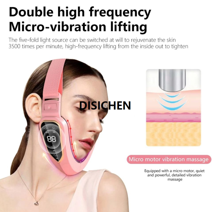 DISICHEN IUQXU LED Photon Therapy Facial Slimming Vibration Massager ...