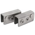 Stainless Steel Glass Door Pivot Hinge Double Head Magnetic Catch Set for 5-8Mm Glass Door. 