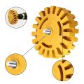 Eraser Wheel Decal Remover Set 4 Inch Adhesive Sticker and Vinyl Remover with Plastic Razor Blades and Drill Adapter. 