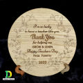 Customized Wooden Gift Teacher's Day Gift With Your Name & Wishes For Teacher's Day Gift Happy anniversary gift Birthday Gift wedding gift lover gift valentine gift. 