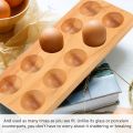 NAMUNY Egg Tray Wooden Egg Holder for Eggs Usable in Kitchen Refrigerator, or Countertop for Display or Storage, Holds 10 Eggs. 