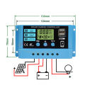 iFlashDeal 30A Solar Panel Controller Solar Charge Controller 12V/24V Adjustable LCD Display Solar Panel B-attery Regulator With USB Port Auto PWM Controllers Intelligent System Charging Controller For Home. 