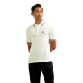 Moose Men’s Solid Seamless Polo T-Shirt - Snow White. 