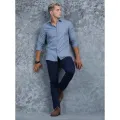 Casual Wear Detailed Linen Long Sleeve Shirt. 