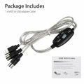 USB IN-OUT MIDI Cable Converter PC to Music Keyboard Adapter Cord. 