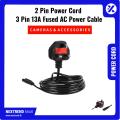 2 Pin Power Cord 3 Pin 13A Fused AC Power Cable. 