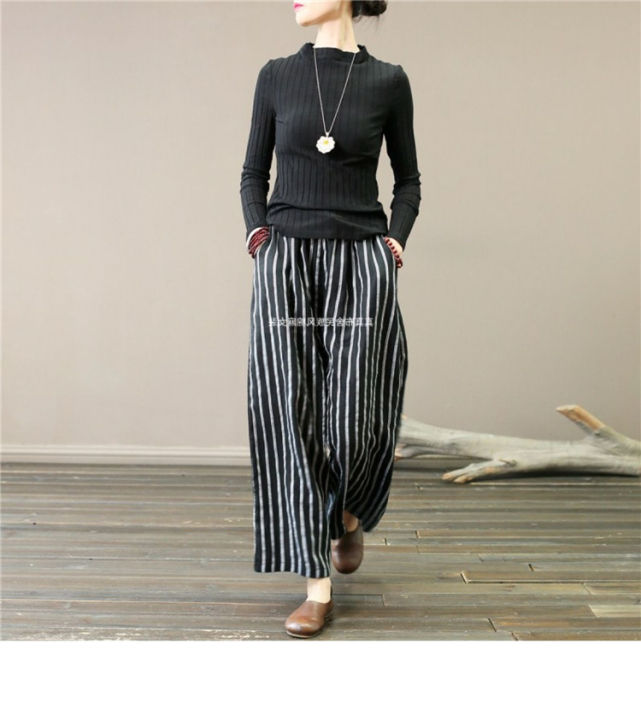 Yfashion%20Women%20Cotton%20Trendy%20Striped%20Wide%20Leg%20Pants%20Cotton%20Linen%20Loose%20Large%20Size%20Casual%20Trousers%20Straight%20Breathable%20Pants%20-%20Image%206