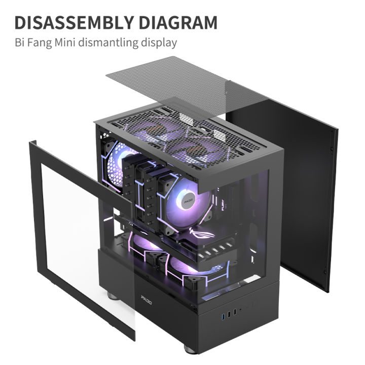 PADO%20mini%20Pc%20Case%20Sea%20view%20Room%20M-ATX%20Desktop%20Computer%20Main%20Chassis%20Without%20A-pillar%20Double-Sided%20Tempered%20Glass%20Gabinete%20Gamer%20-%20Image%203
