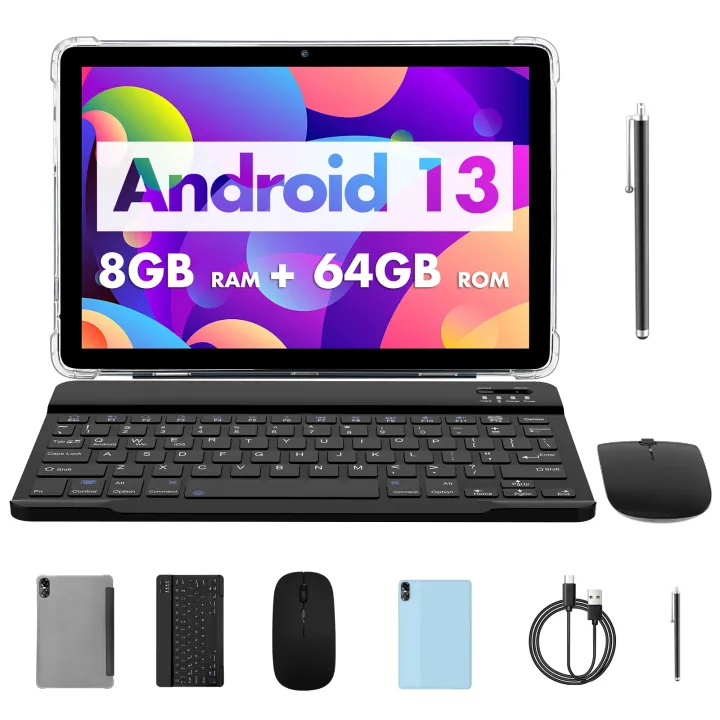 PRITOM TOUCH 10 Plus 10 Inch Android 13 Tablet, 8(4+4)GB+64GB 1TB Expand