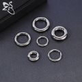 ZS 1PC G23 Titanium Hoop Earring for Women Silver Plated Circle Earring Large Gauge Seputm Nose Ring 2/4/6/8/10/12G Punk Earring. 